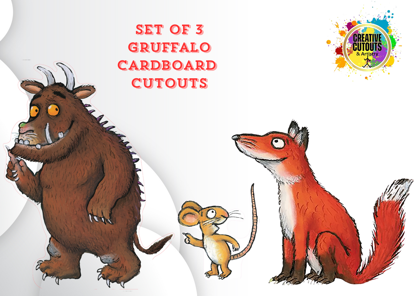 SET OF 3 - Gruffalo, Fox and Mouse Cutouts