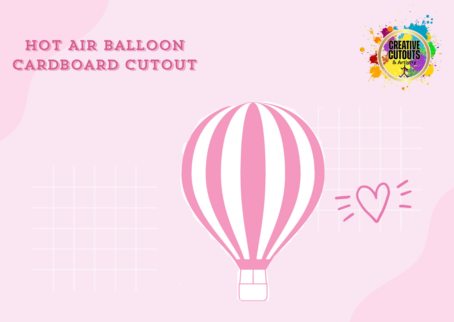Pink Hot Air Balloon Cutout