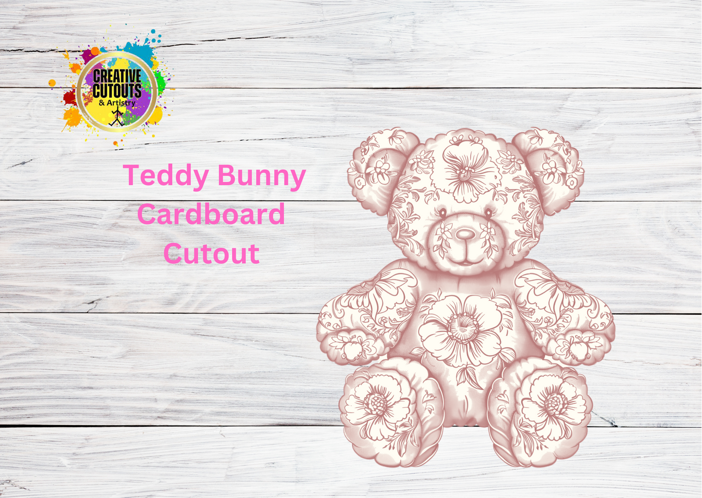 Toile Pink Teddy Cutout