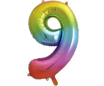 Rainbow Foil Unique Balloon 0-9
