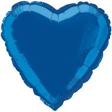 12 x Love Heart Foil Balloons - Blue