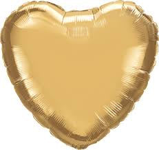 12 x Love Heart Foil Balloons - Gold
