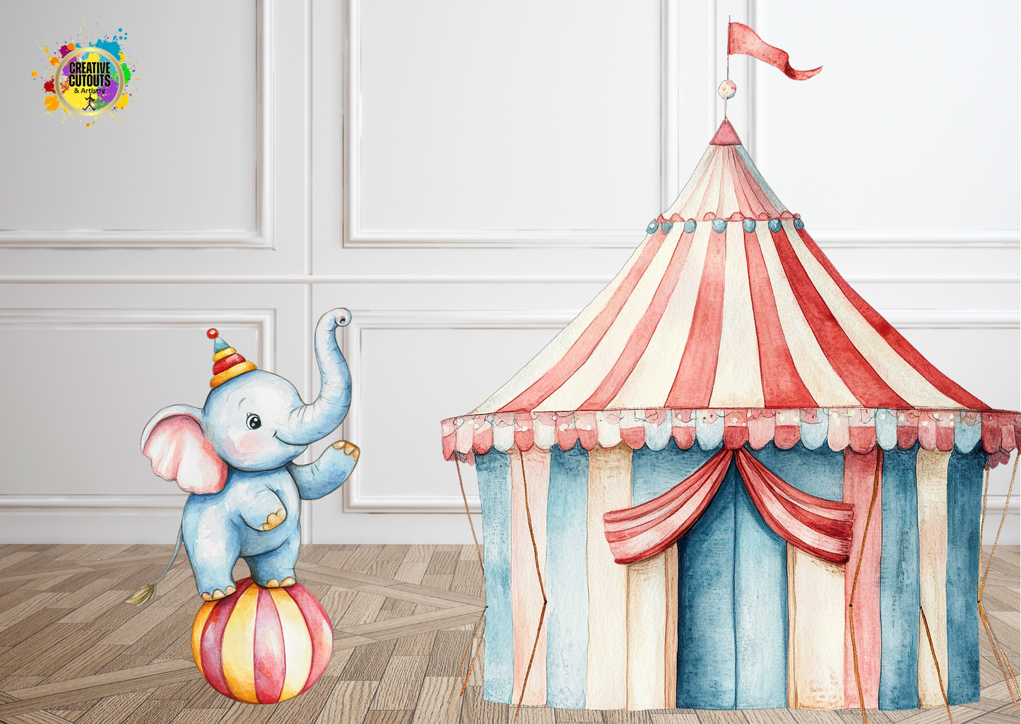 SET OF 2 - Circus Tent & Elephant
