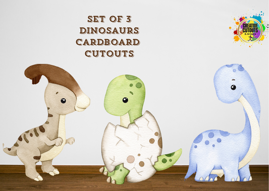 SET OF 3 Dinosaur Cardboard Cutouts