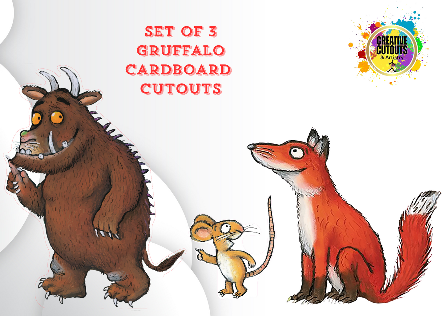 SET OF 3 - Gruffalo, Fox and Mouse Cardboard Cutouts