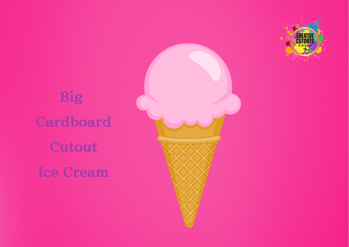 Pink Ice Cream Cardboard Cutout