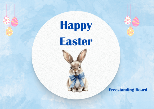 Easter Rabbit Round Freestanding Board Blue