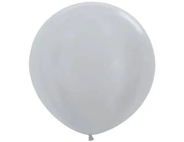 Sempertex Satin Silver 24" Latex Balloons 3pk