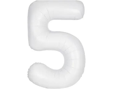 Matte White Foil Balloon Unique  0-9