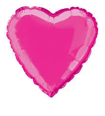 12 x Love Heart Foil Balloons - Hot Pink