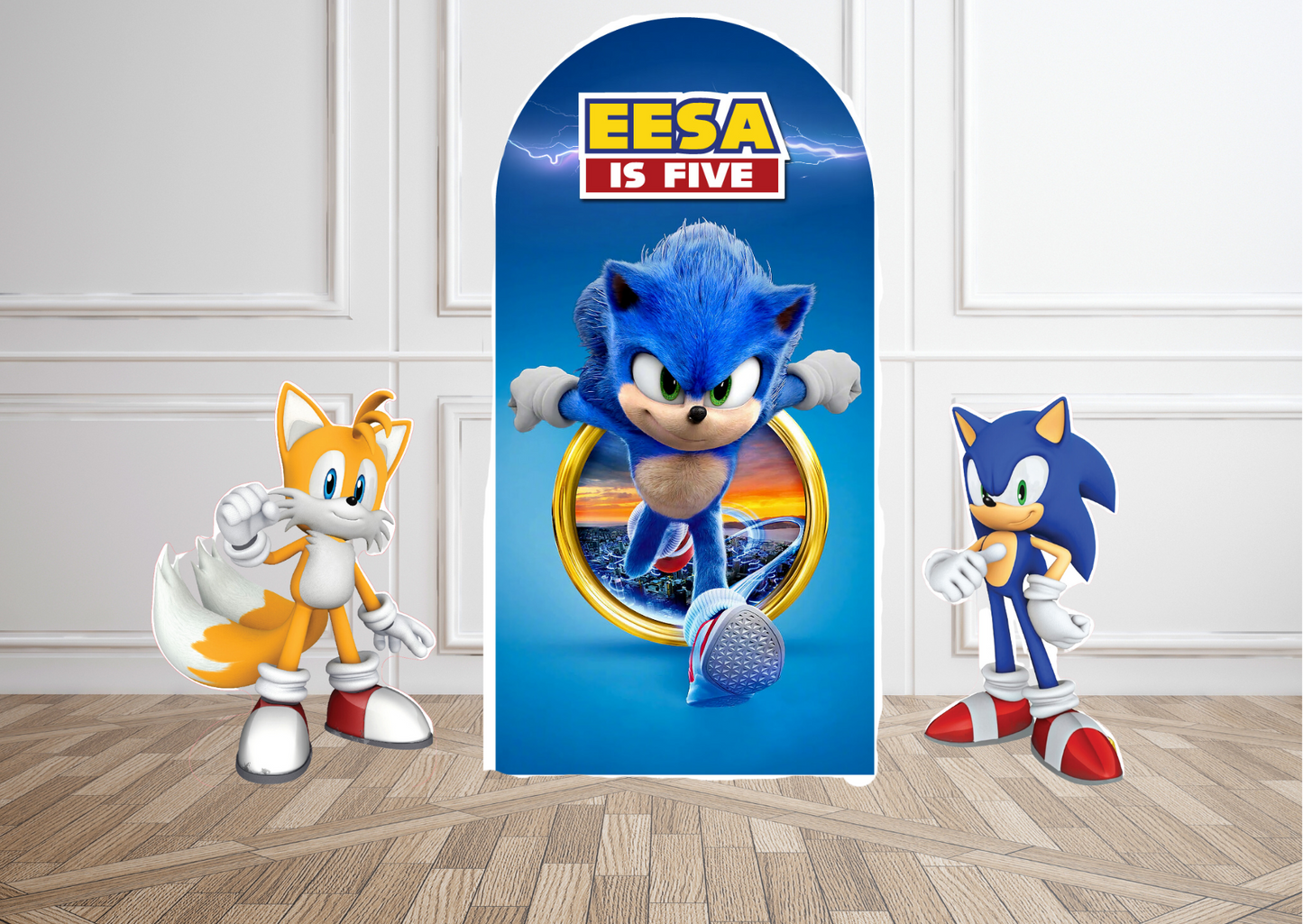 SET OF 3 Sonic Sailboard and Cardboard Cutouts